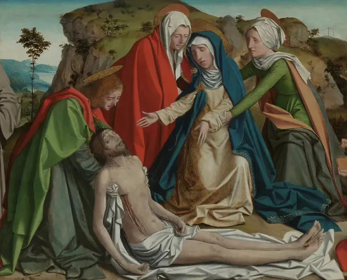 Framed Print : The Lamentation over the Dead Christ. Creator: Henri Changenet Framed Print : The Lamentation over the Dead Christ. Creator: Henri Changenet