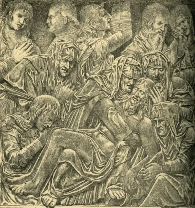 Framed Print : Lamentation over the dead Christ, marble panel, c1470-1475, (1881). Creator: J. I Framed Print : Lamentation over the dead Christ, marble panel, c1470-1475, (1881). Creator: J. I
