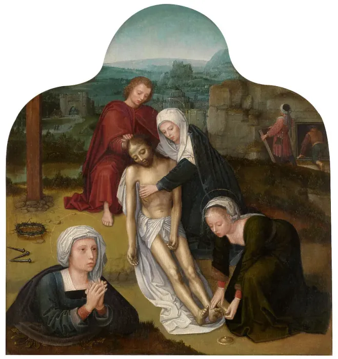 Framed Print : The Lamentation over the Dead Christ, mid-16th century. Creator: Adriaen Isenbrandt Framed Print : The Lamentation over the Dead Christ, mid-16th century. Creator: Adriaen Isenbrandt