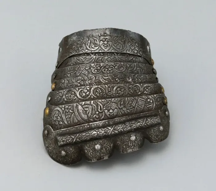 Framed Print : Lames (eight) of a Left Gauntlet, Italy, c. 1550 / 60. Creator: Unknown Framed Print : Lames (eight) of a Left Gauntlet, Italy, c. 1550 / 60. Creator: Unknown