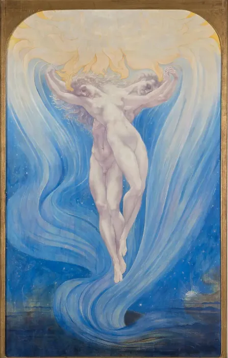 Framed Print : L'amour des âmes, 1900. Creator: Delville, Jean (1867-1953) Framed Print : L'amour des âmes, 1900. Creator: Delville, Jean (1867-1953)