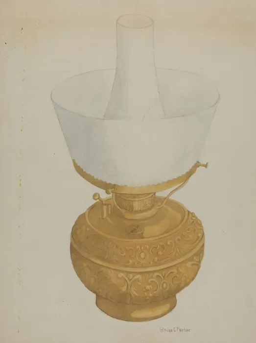Framed Print : Lamp, c. 1937. Creator: Cora Parker Framed Print : Lamp, c. 1937. Creator: Cora Parker