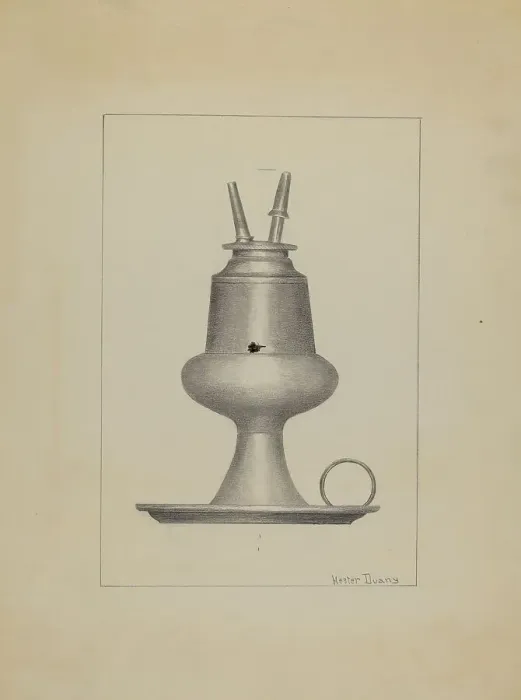 Framed Print : Lamp, c. 1937. Creator: Hester Duany Framed Print : Lamp, c. 1937. Creator: Hester Duany