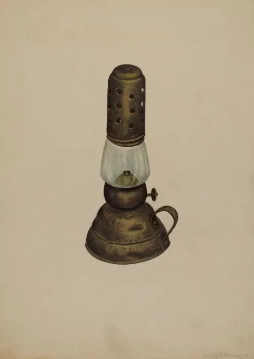 Framed Print : Lamp, c. 1939. Creator: Paul Poffinbarger Framed Print : Lamp, c. 1939. Creator: Paul Poffinbarger