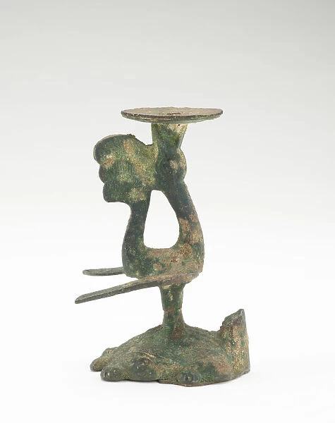 Lamp in the form of a bird standing on a tortoise, Han dynasty, 206 BCE-220 CE