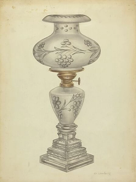 Lamp with Shade, c. 1938. Creator: Gertrude Lemberg