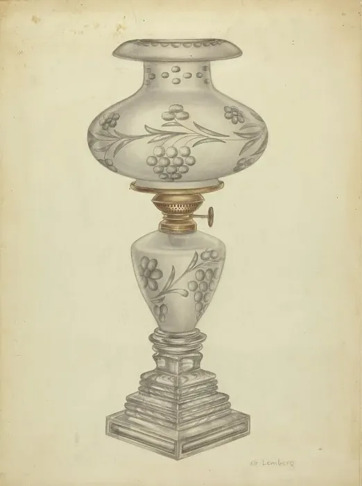 Framed Print : Lamp with Shade, c. 1938. Creator: Gertrude Lemberg Framed Print : Lamp with Shade, c. 1938. Creator: Gertrude Lemberg
