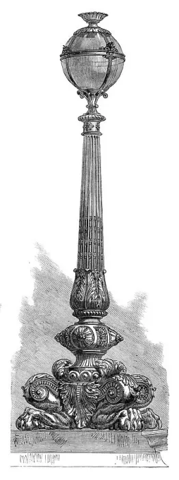 Framed Print : Lamp on the Thames Embankment, 1870. Creator: Unknown Framed Print : Lamp on the Thames Embankment, 1870. Creator: Unknown