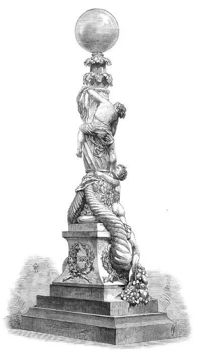 Framed Print : Lamp on the Thames Embankment, 1870. Creator: Unknown Framed Print : Lamp on the Thames Embankment, 1870. Creator: Unknown