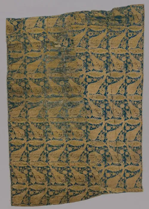 Framed Print : Lampas with compressed undulating vines, early 1600s. Creator: Unknown Framed Print : Lampas with compressed undulating vines, early 1600s. Creator: Unknown