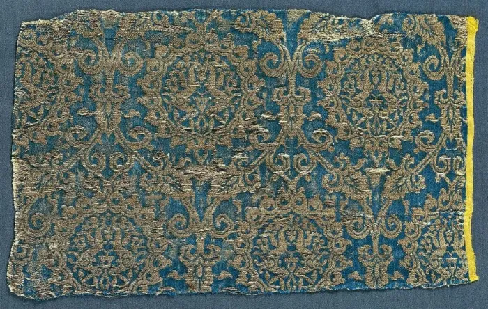 Framed Print : Lampas with hares in ogival pattern, 1300s. Creator: Unknown Framed Print : Lampas with hares in ogival pattern, 1300s. Creator: Unknown