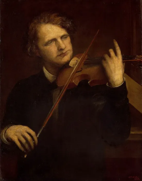 Framed Print : A Lamplight Study: Herr Joachim, 1868. Creator: George Frederick Watts Framed Print : A Lamplight Study: Herr Joachim, 1868. Creator: George Frederick Watts