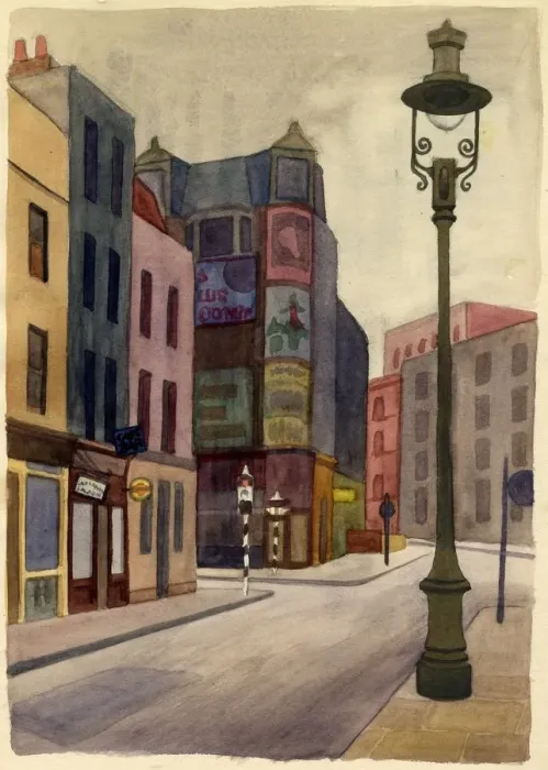 Framed Print : Lamppost, 1951. Creator: Shirley Markham Framed Print : Lamppost, 1951. Creator: Shirley Markham