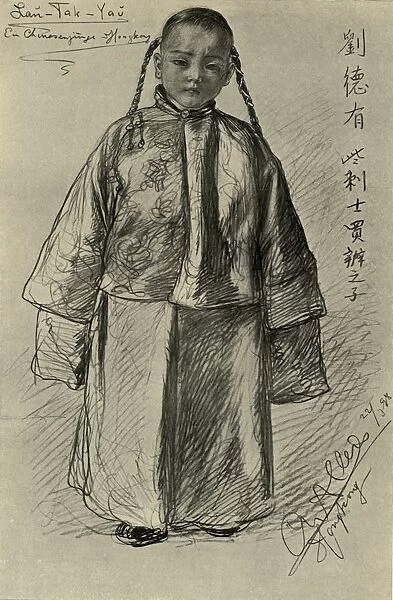 Lan-Tak-Yau - Chinese boy, Hong Kong, 1898. Creator: Christian Wilhelm Allers