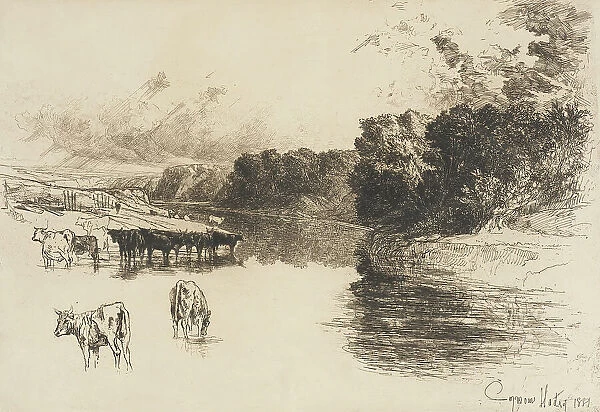A Lancashire River, 1881. Creator: Francis Seymour Haden