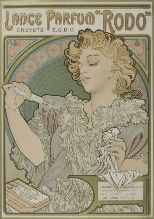 Framed Print : Lance Parfum Rodo. Artist: Mucha, Alfons Marie (1860-1939) Framed Print : Lance Parfum Rodo. Artist: Mucha, Alfons Marie (1860-1939)