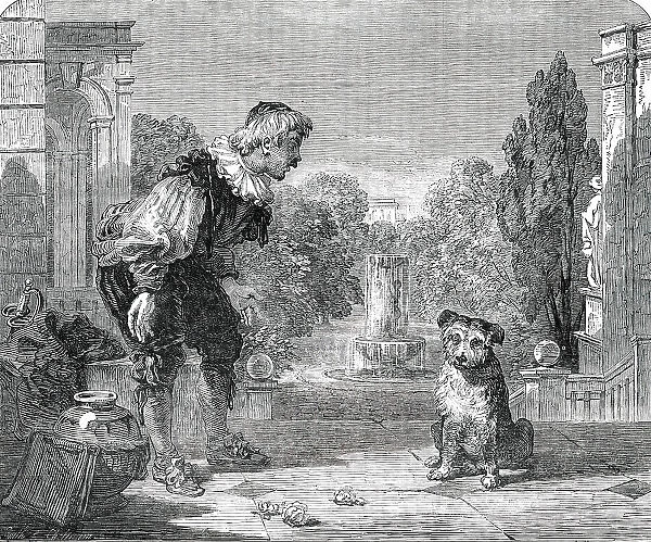 Lance Reproving his Dog - left unfinished by the late Sir A. W. Calcott... 1850. Creator: Unknown