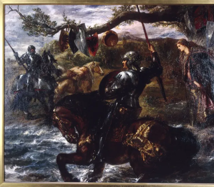 Framed Print : Lancelot du Lac, 1886. Artist: Sir John Gilbert Framed Print : Lancelot du Lac, 1886. Artist: Sir John Gilbert