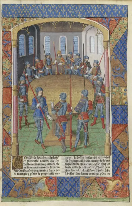 Framed Print : Lancelot du Lac. Le roi Arthur et les chevaliers de la Table ronde, 1494. Creator Framed Print : Lancelot du Lac. Le roi Arthur et les chevaliers de la Table ronde, 1494. Creator