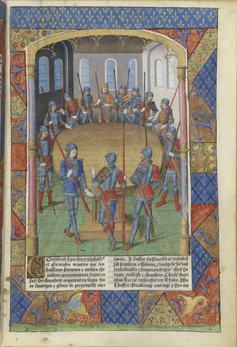 Framed Print : Lancelot du Lac. Le roi Arthur et les chevaliers de la Table ronde, 1494. Creator Framed Print : Lancelot du Lac. Le roi Arthur et les chevaliers de la Table ronde, 1494. Creator