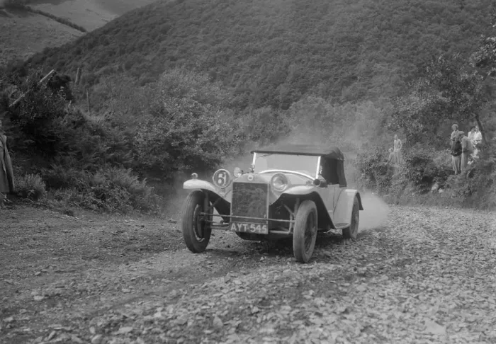 Framed Print : Lancia Lambda competing in the Mid Surrey AC Barnstaple Trial, Beggars Roost, Devon, 1934 Framed Print : Lancia Lambda competing in the Mid Surrey AC Barnstaple Trial, Beggars Roost, Devon, 1934