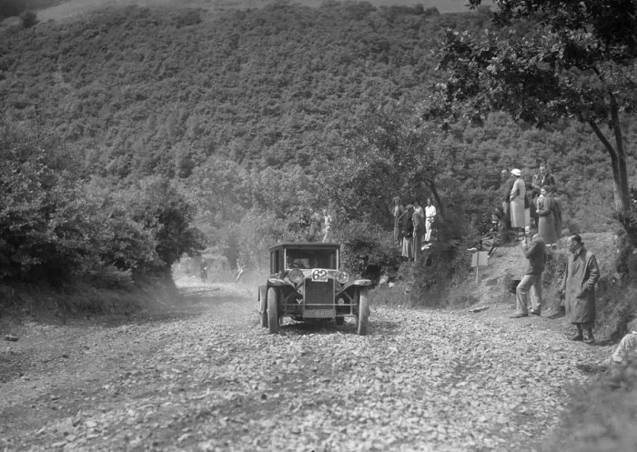 Framed Print : Lancia Lambda saloon competing in the Mid Surrey AC Barnstaple Trial, Beggars Roost, Devon, 1934 Framed Print : Lancia Lambda saloon competing in the Mid Surrey AC Barnstaple Trial, Beggars Roost, Devon, 1934