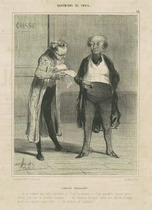 Framed Print : L'ancien négociant, 19th century. Creator: Honore Daumier Framed Print : L'ancien négociant, 19th century. Creator: Honore Daumier