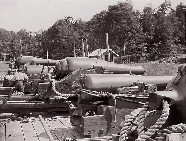Land Battery of Naval Guns, 1861-65. Creator: Unknown