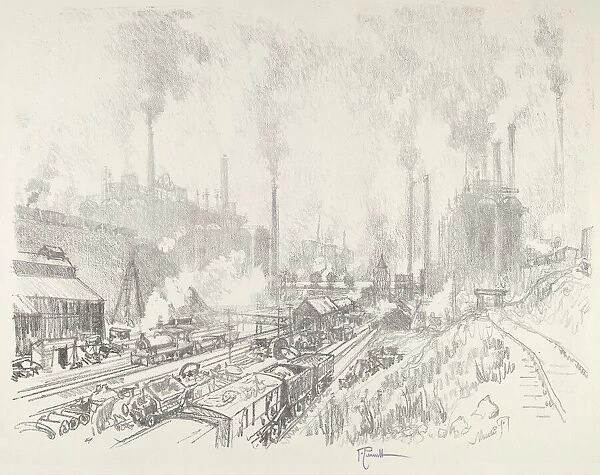 In the Land of Iron and Steel, 1916. Creator: Joseph Pennell