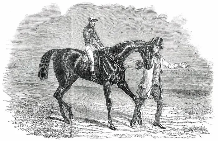 Framed Print : Landgrave, Winner of the Cambridgeshire Stakes at Newmarket, 1850. Creator: Unknown Framed Print : Landgrave, Winner of the Cambridgeshire Stakes at Newmarket, 1850. Creator: Unknown