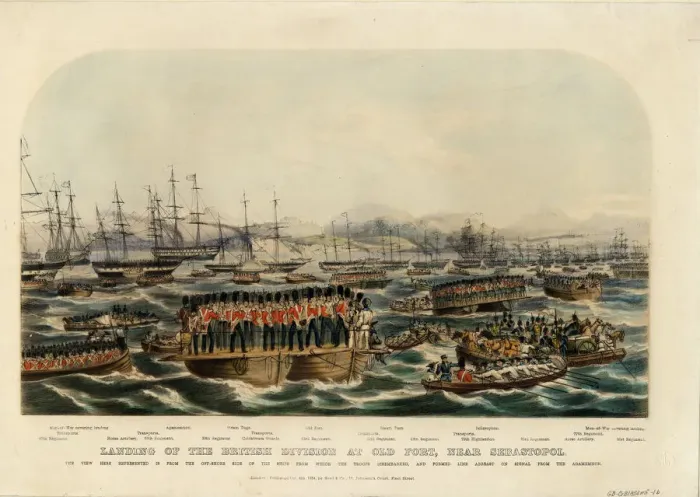 Framed Print : Landing of the British Division at Old Fort, near Sevastopol, 1854. Artist: Anonymous Framed Print : Landing of the British Division at Old Fort, near Sevastopol, 1854. Artist: Anonymous