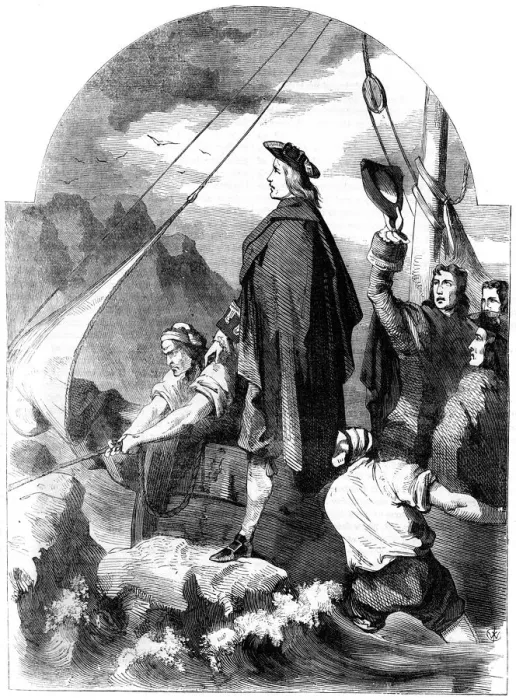 Framed Print : Landing of the Chevalier de St George in Scotland, 1715, (19th century) Framed Print : Landing of the Chevalier de St George in Scotland, 1715, (19th century)