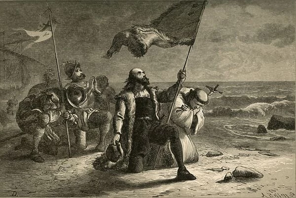 The Landing of Columbus, (1877). Creator: Albert Bobbett
