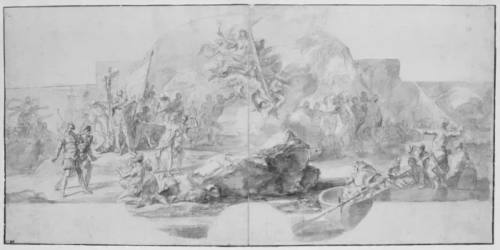Framed Print : The Landing of Columbus in America, 1715-1716. Artist: Solimena, Francesco (1657-1747) Framed Print : The Landing of Columbus in America, 1715-1716. Artist: Solimena, Francesco (1657-1747)