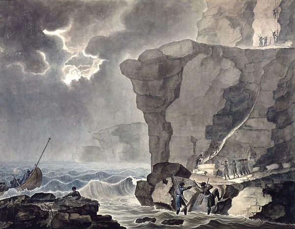 Landing of the Conspirators in the Cadoudal Affair at the Cliff of Biville... 1771-1847. Artist: Armand Jules Marie Heraclius de Polignac