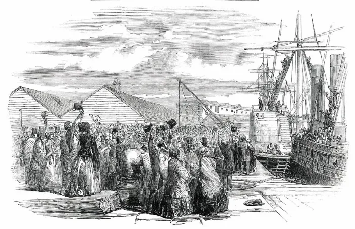 Framed Print : The Landing of Lord Gough at Southampton, 1850. Creator: Unknown Framed Print : The Landing of Lord Gough at Southampton, 1850. Creator: Unknown