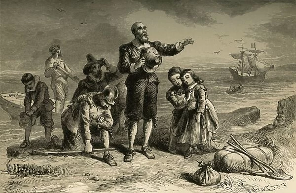 Landing of the Pilgrims, (1877). Creator: Albert Bobbett