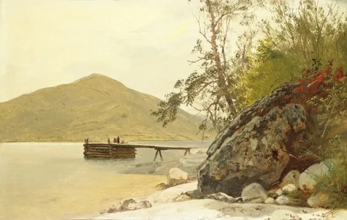 Framed Print : Landing at Sabbath Day Point, c. 1853. Creator: John Frederick Kensett Framed Print : Landing at Sabbath Day Point, c. 1853. Creator: John Frederick Kensett