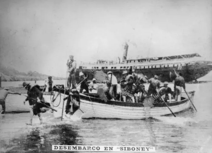 Framed Print : Landing in Siboney, (1898), 1920s Framed Print : Landing in Siboney, (1898), 1920s