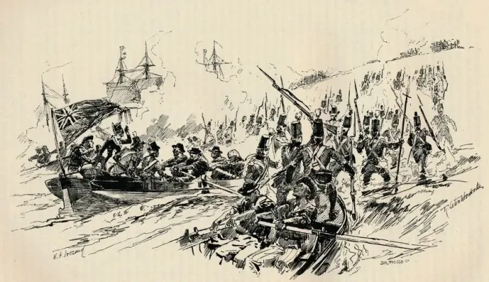 Framed Print : Landing of Sir Ralph Abercromby and British Forces at Alexandria, 1801, (1884) Framed Print : Landing of Sir Ralph Abercromby and British Forces at Alexandria, 1801, (1884)