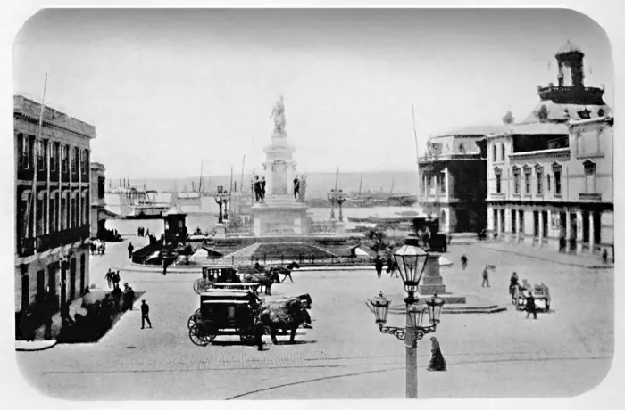 Framed Print : Landing Stage at Valparaiso, 1911 Framed Print : Landing Stage at Valparaiso, 1911