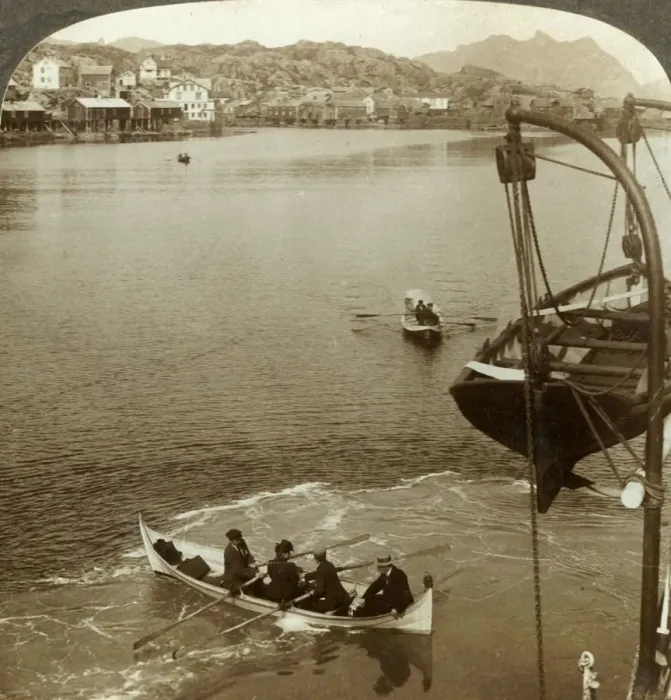 Framed Print : Landing from a steamer in Arctic country, Svolvaer, Lofoten Islands, N. Norway, c1905 Framed Print : Landing from a steamer in Arctic country, Svolvaer, Lofoten Islands, N. Norway, c1905