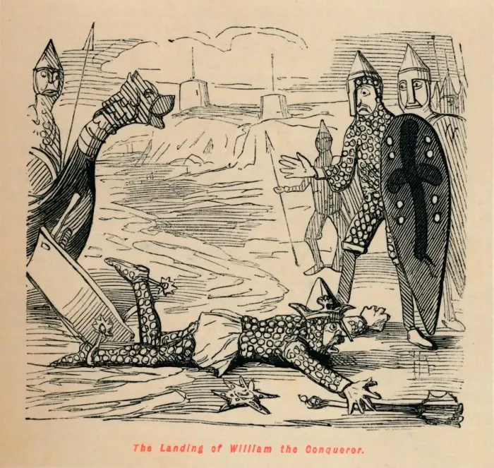 Framed Print : The Landing of William the Conqueror, c1860, (c1860). Artist: John Leech Framed Print : The Landing of William the Conqueror, c1860, (c1860). Artist: John Leech