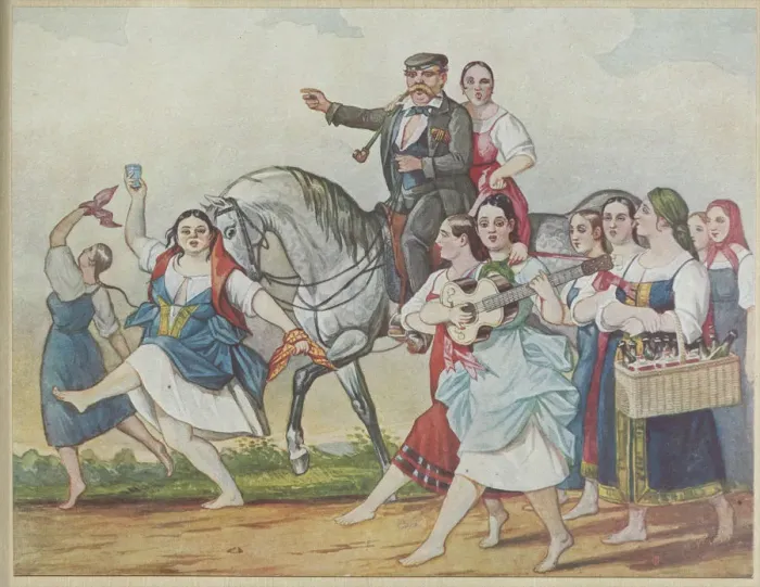 Framed Print : Landlord and his Harem, 1830-1840s. Creator: Hampeln, Carl, von (1794-after 1880) Framed Print : Landlord and his Harem, 1830-1840s. Creator: Hampeln, Carl, von (1794-after 1880)