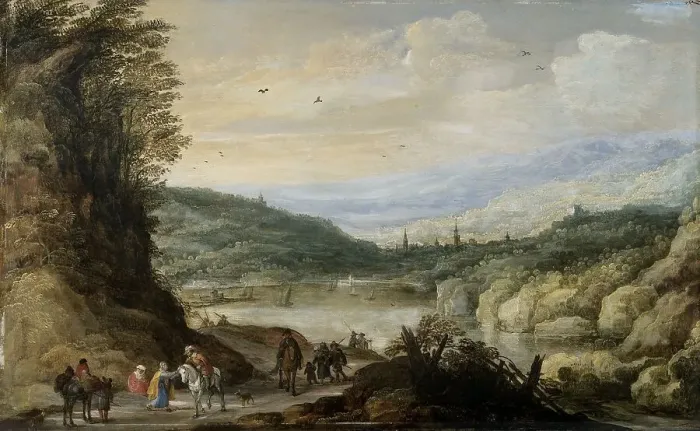 Framed Print : Landscape, 1590-1635. Creator: Joos de Momper, the younger Framed Print : Landscape, 1590-1635. Creator: Joos de Momper, the younger