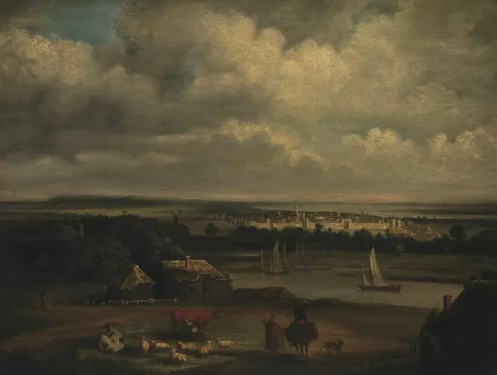 Framed Print : Landscape, 1634-1688. Creator: Koninck, Philips, follower of (1619-1688); Framed Print : Landscape, 1634-1688. Creator: Koninck, Philips, follower of (1619-1688);