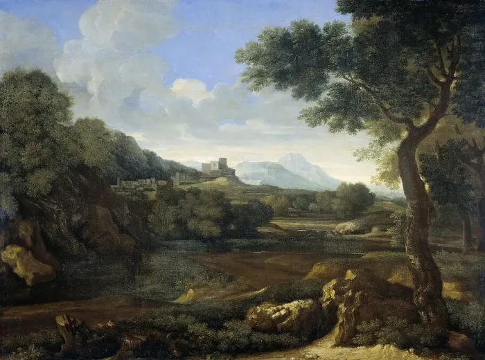 Framed Print : Landscape, 1640-1645. Creator: Gaspard Dughet Framed Print : Landscape, 1640-1645. Creator: Gaspard Dughet