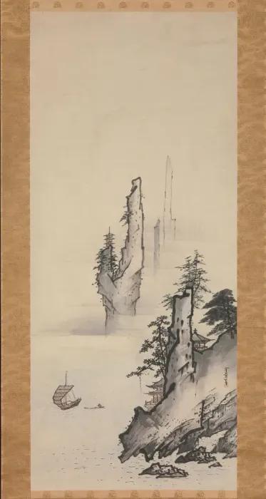 Framed Print : Landscape, 17th century. Creator: Kusumi Morikage Framed Print : Landscape, 17th century. Creator: Kusumi Morikage