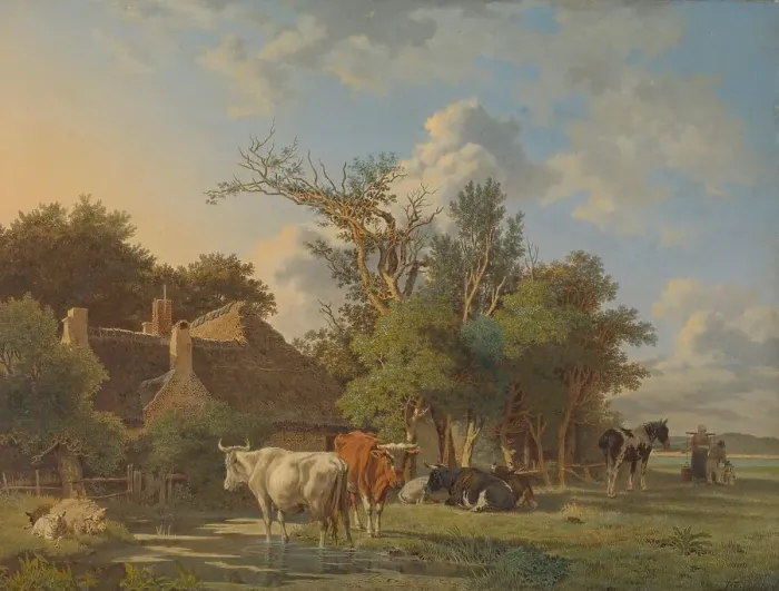 Framed Print : Landscape, 1800-1853. Creator: Jean Francois Valois Framed Print : Landscape, 1800-1853. Creator: Jean Francois Valois