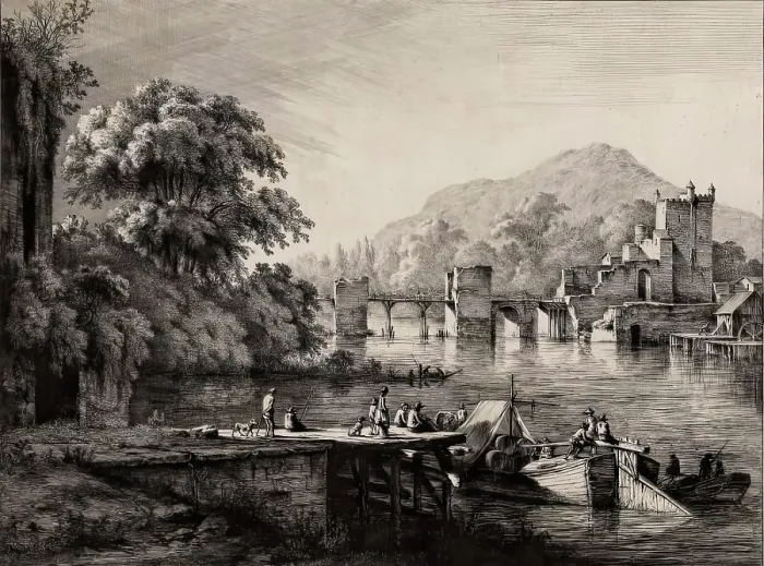 Framed Print : Landscape, 1800. Creator: Jean-Jacques de Boissieu Framed Print : Landscape, 1800. Creator: Jean-Jacques de Boissieu